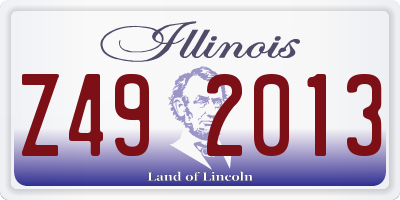 IL license plate Z492013