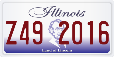 IL license plate Z492016