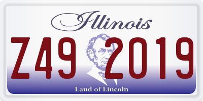 IL license plate Z492019