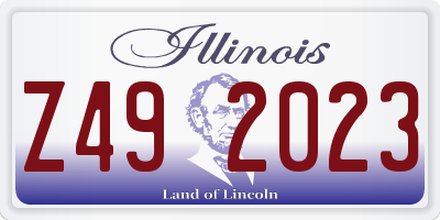 IL license plate Z492023