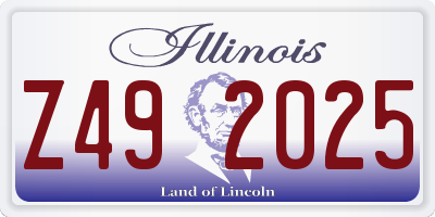 IL license plate Z492025