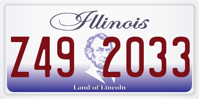 IL license plate Z492033
