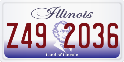 IL license plate Z492036
