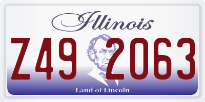 IL license plate Z492063