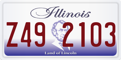 IL license plate Z492103