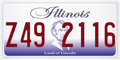 IL license plate Z492116