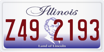 IL license plate Z492193