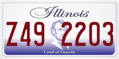 IL license plate Z492203