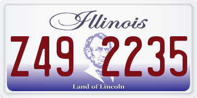 IL license plate Z492235