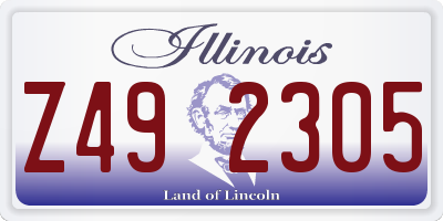 IL license plate Z492305