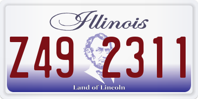 IL license plate Z492311