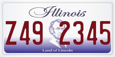 IL license plate Z492345