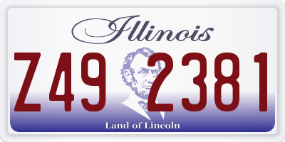 IL license plate Z492381
