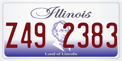 IL license plate Z492383