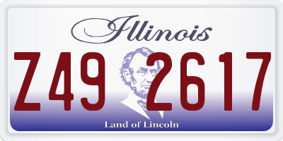 IL license plate Z492617
