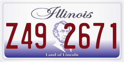 IL license plate Z492671