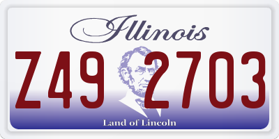IL license plate Z492703