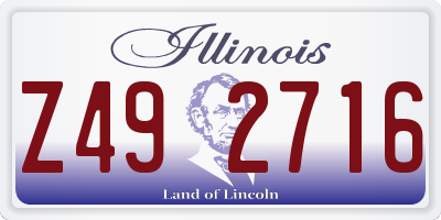 IL license plate Z492716