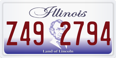 IL license plate Z492794