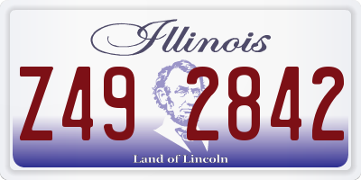 IL license plate Z492842