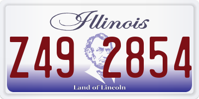 IL license plate Z492854