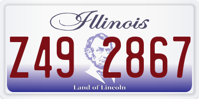 IL license plate Z492867