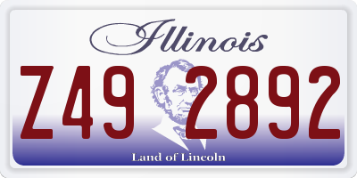 IL license plate Z492892