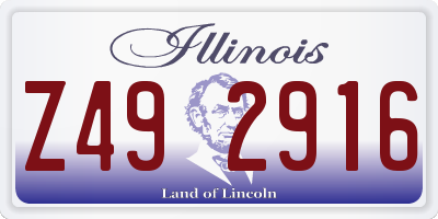 IL license plate Z492916