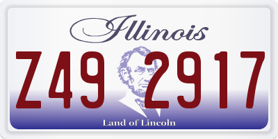 IL license plate Z492917