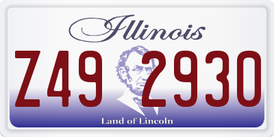 IL license plate Z492930