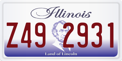 IL license plate Z492931