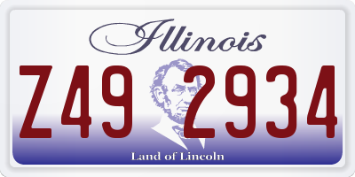 IL license plate Z492934