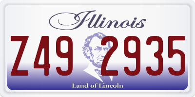 IL license plate Z492935