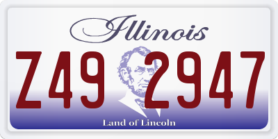 IL license plate Z492947