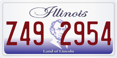 IL license plate Z492954