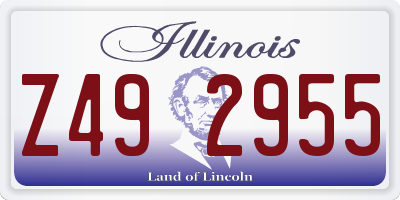 IL license plate Z492955