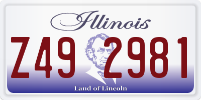 IL license plate Z492981