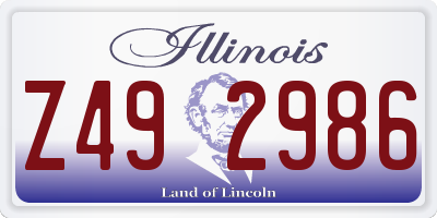 IL license plate Z492986