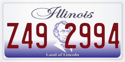 IL license plate Z492994