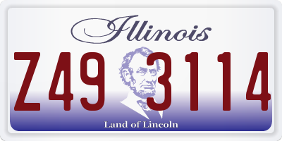 IL license plate Z493114