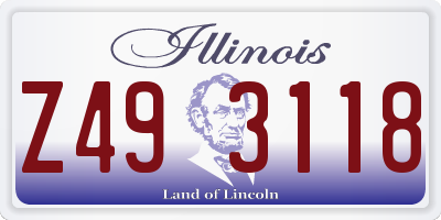 IL license plate Z493118