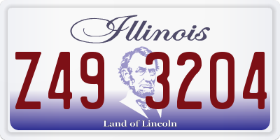 IL license plate Z493204