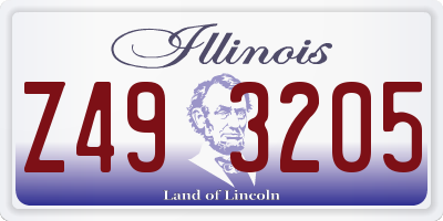 IL license plate Z493205