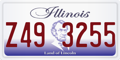 IL license plate Z493255