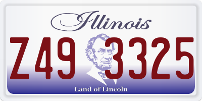 IL license plate Z493325