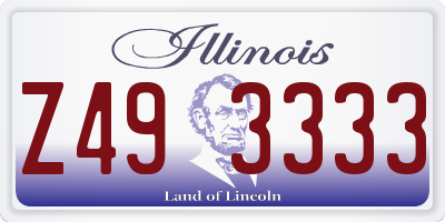 IL license plate Z493333