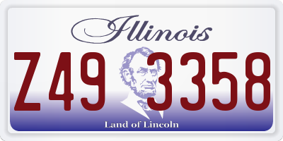 IL license plate Z493358
