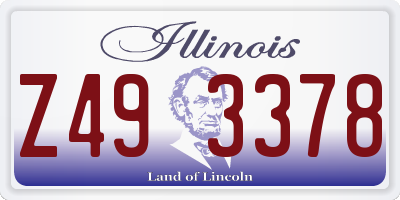 IL license plate Z493378
