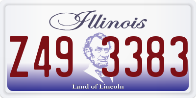 IL license plate Z493383