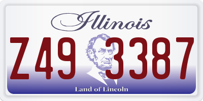 IL license plate Z493387